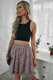 High Waisted Leopard Print  Ruffle Mini Skirt - Mystique-Online