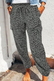 Safari Mood Leopard Print Pants Grey