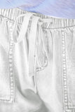 White Fringed Denim Shorts - Mystique-Online