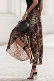 Leopard Print Semi-Sheer Smocked waist Skirt