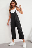 Black Straight Leg Pocketed Jumpsuit