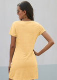 Tie Knot Front Dress Yellow - Mystique-Online