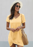 Tie Knot Front Dress Yellow - Mystique-Online