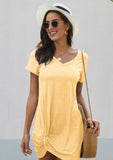 Tie Knot Front Dress Yellow - Mystique-Online