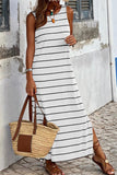 White Stripe Tank Maxi Dress