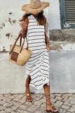 White Stripe Tank Maxi Dress